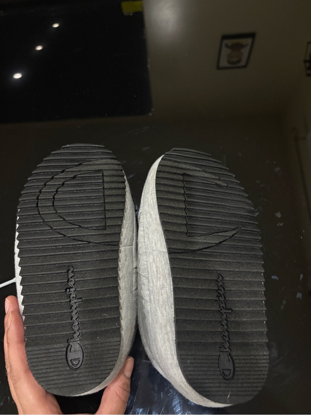 Champion Gray Slip-On Slippers with Red and Purple Logo - Picture 4 of 6